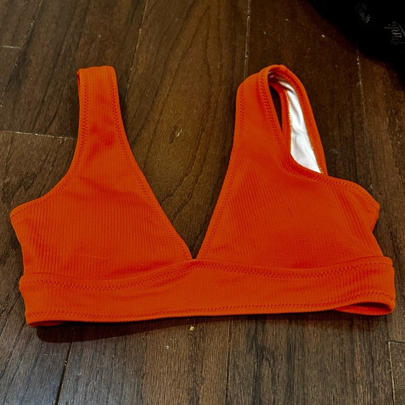 SHEIN Other - Shein Orange Ribbed Bikini Swim Top Size Small